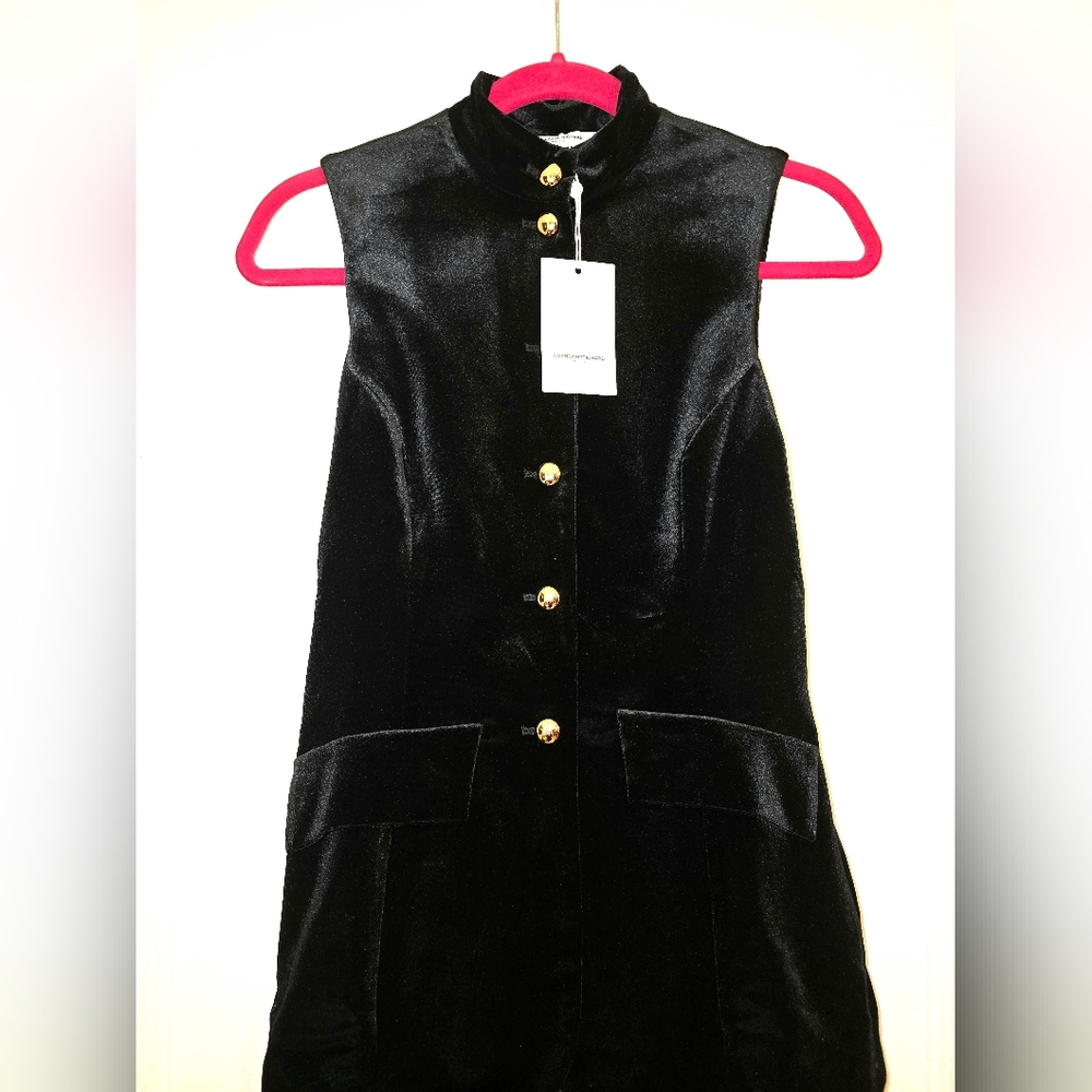 NEW RARE Amanda Uprichard Justine Black Velvet Bodice & Chiffon Mini Dress Sz XS - Picture 7 of 9